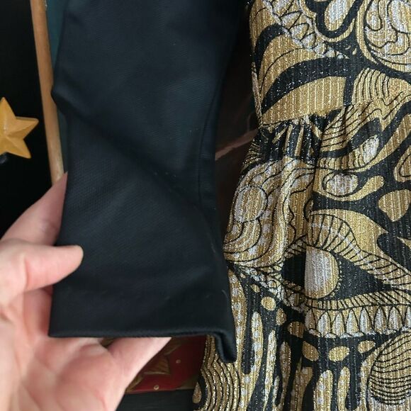 Nu-Mode Vintage 70’s Black and Gold Long Sleeve Dress Small - Picture 12 of 16